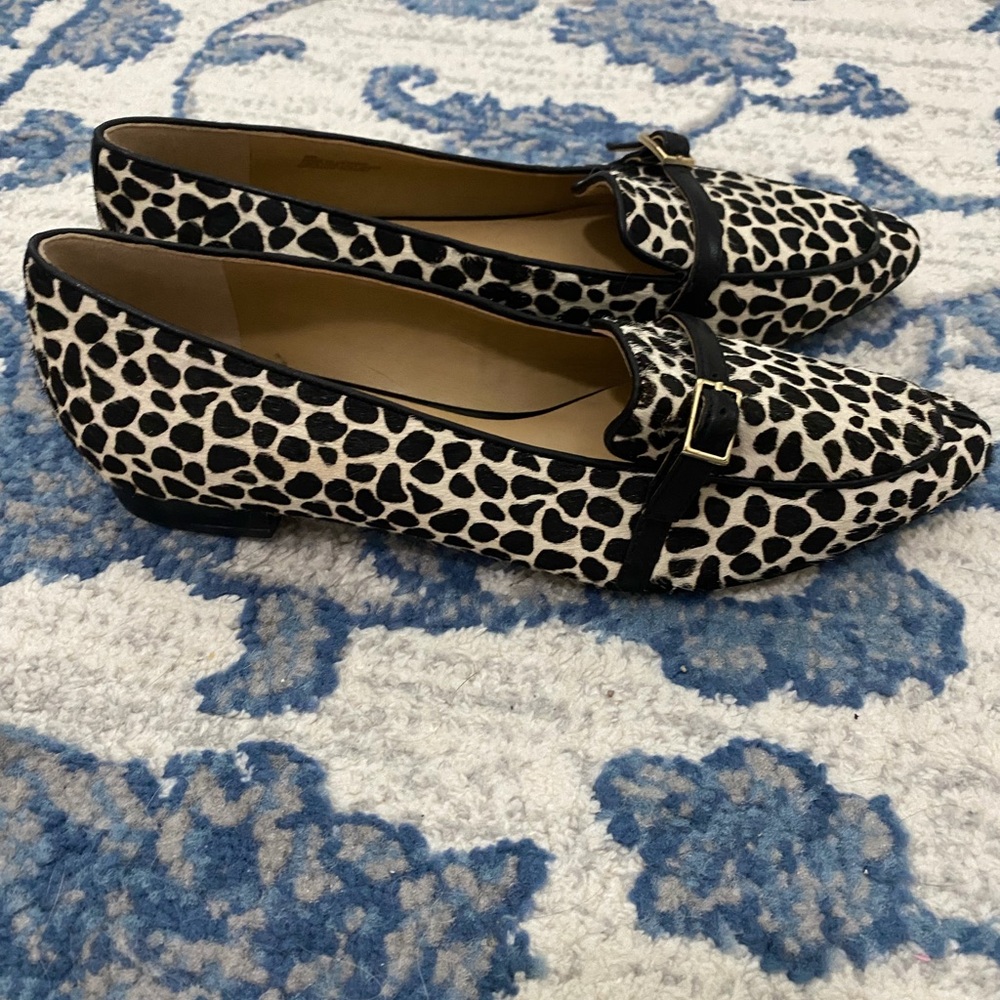 Talbots Black and White Animal Print Loafers